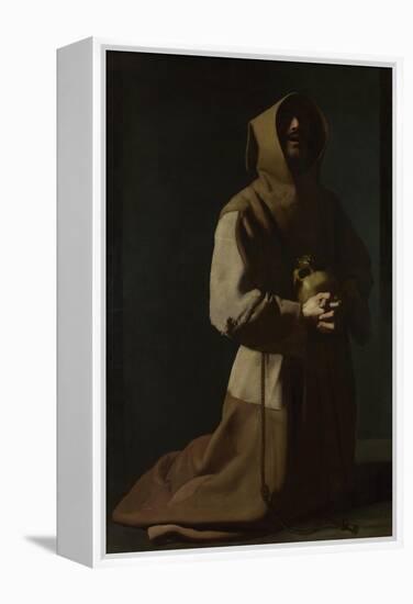 Saint Francis in Meditation, 1635-1640-Francisco de Zurbarán-Framed Premier Image Canvas