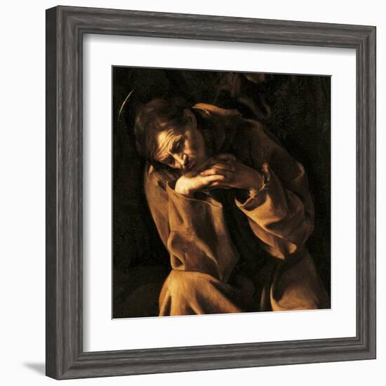 Saint Francis in Prayer-Caravaggio-Framed Art Print