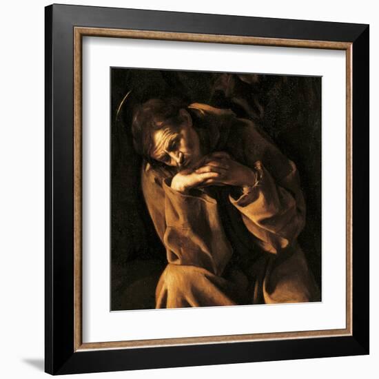 Saint Francis in Prayer-Caravaggio-Framed Art Print