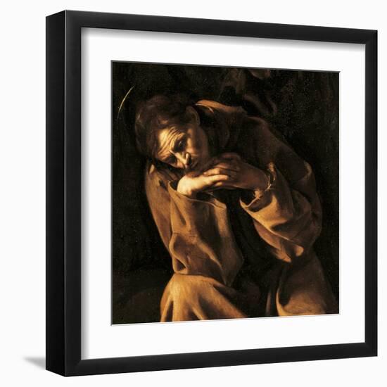 Saint Francis in Prayer-Caravaggio-Framed Art Print