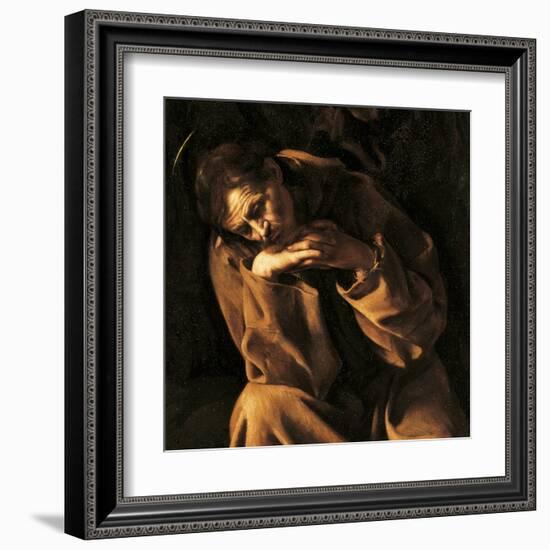 Saint Francis in Prayer-Caravaggio-Framed Art Print