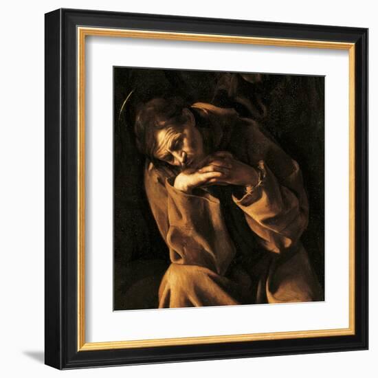 Saint Francis in Prayer-Caravaggio-Framed Art Print