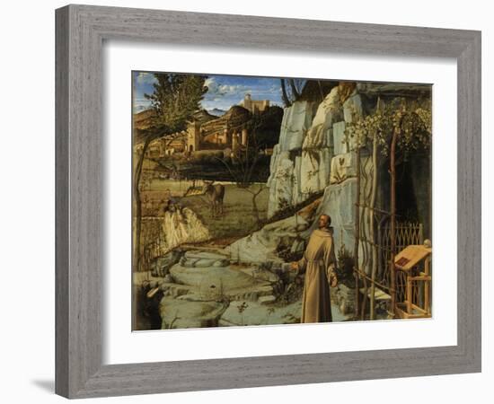 Saint Francis in the Desert, C. 1480-Giovanni Bellini-Framed Giclee Print