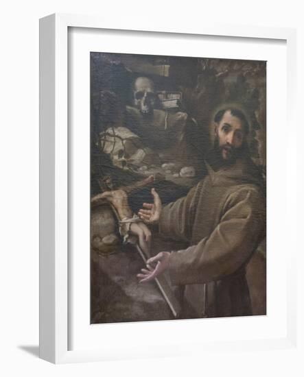 Saint Francis in the Wilderness, 16Th Century (Oil on Canvas)-Annibale Carracci-Framed Giclee Print