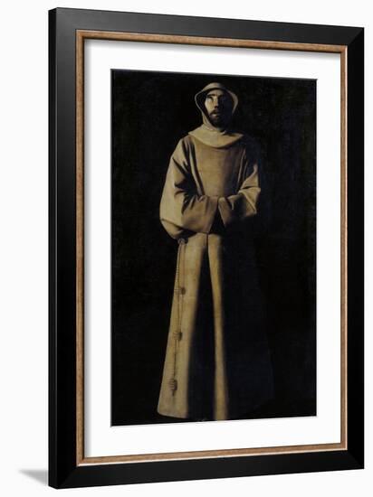 Saint Francis of Assisi after the Vision of Pope Nicholas V-Francisco de Zurbarán-Framed Giclee Print