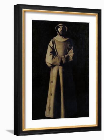 Saint Francis of Assisi after the Vision of Pope Nicholas V-Francisco de Zurbarán-Framed Giclee Print