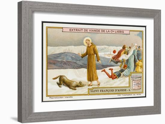 Saint Francis of Assisi Befriends the Wolf of Gubbio-null-Framed Art Print