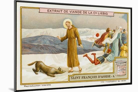 Saint Francis of Assisi Befriends the Wolf of Gubbio-null-Mounted Art Print