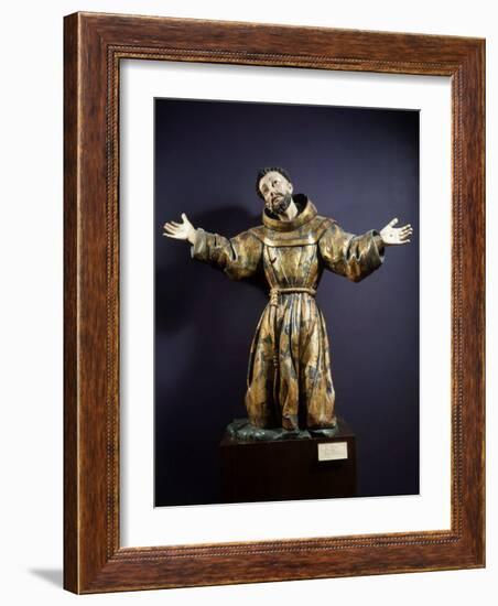 Saint Francis of Assisi in Ecstasy, Painted and Gilded Wood, 17th century Mexican-null-Framed Photographic Print