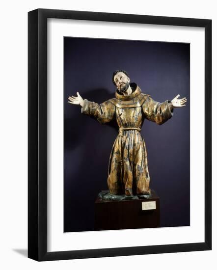 Saint Francis of Assisi in Ecstasy, Painted and Gilded Wood, 17th century Mexican-null-Framed Photographic Print
