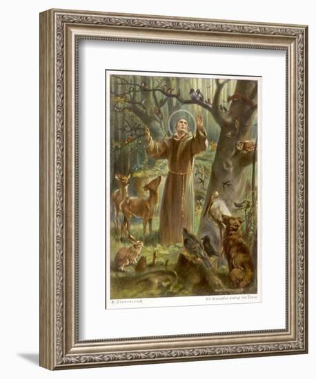 Saint Francis of Assisi, Preaching to the Animals-Hans Stubenrauch-Framed Photographic Print