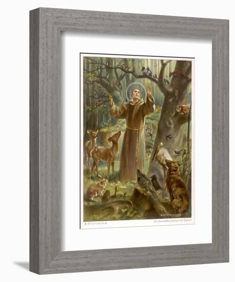 Saint Francis of Assisi, Preaching to the Animals-Hans Stubenrauch-Framed Photographic Print