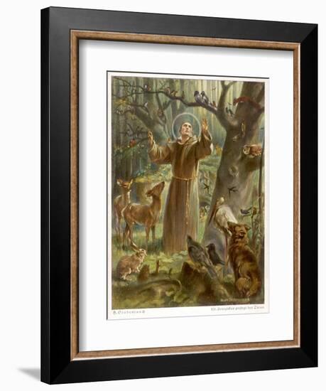 Saint Francis of Assisi, Preaching to the Animals-Hans Stubenrauch-Framed Photographic Print