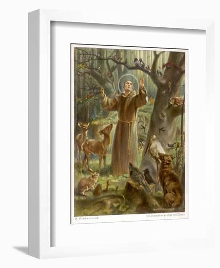 Saint Francis of Assisi, Preaching to the Animals-Hans Stubenrauch-Framed Photographic Print