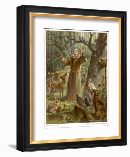 Saint Francis of Assisi, Preaching to the Animals-Hans Stubenrauch-Framed Photographic Print