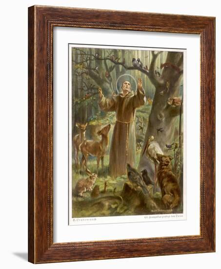 Saint Francis of Assisi, Preaching to the Animals-Hans Stubenrauch-Framed Photographic Print