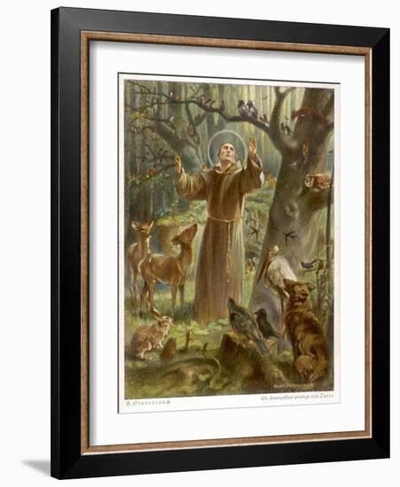 Saint Francis of Assisi, Preaching to the Animals-Hans Stubenrauch-Framed Photographic Print