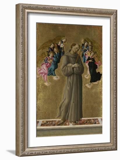 Saint Francis of Assisi with Angels, Ca 1475-Sandro Botticelli-Framed Giclee Print