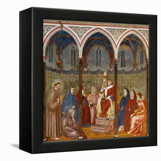 Saint Francis Preaching to Pope Honorius Iii-Giotto-Framed Stretched Canvas