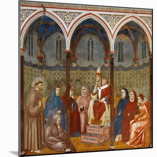 Saint Francis Preaching to Pope Honorius Iii-Giotto-Mounted Art Print