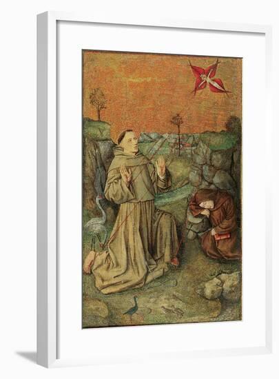 Saint Francis Receiving the Stigmata, Late 15th Century (Oil on Gold Ground Panel)-null-Framed Giclee Print