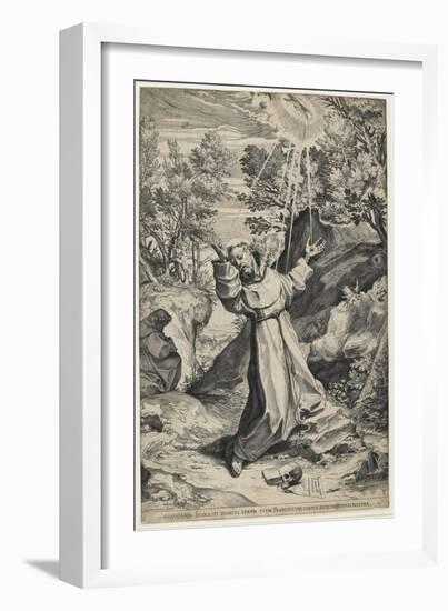 Saint Francis Recieving the Stigmata, 1586-Agostino Carracci-Framed Giclee Print