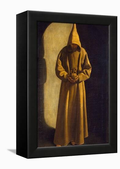 Saint Francis with a Skull in His Hands, C.1630-Francisco de Zurbarán-Framed Premier Image Canvas