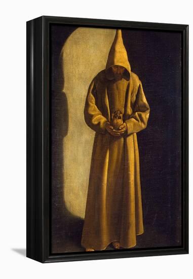 Saint Francis with a Skull in His Hands, C.1630-Francisco de Zurbarán-Framed Premier Image Canvas