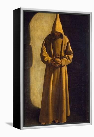 Saint Francis with a Skull in His Hands, C.1630-Francisco de Zurbarán-Framed Premier Image Canvas