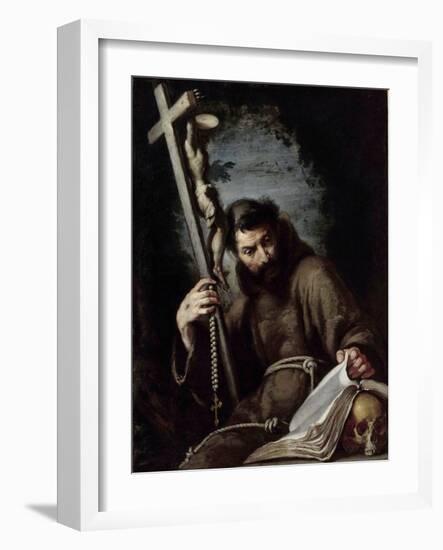 Saint Francois (1182-1226) - Saint Francis Par Strozzi, Bernardo (1581-1644). Oil on Canvas, Size :-Bernardo Strozzi-Framed Giclee Print