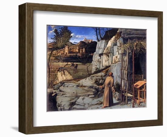 Saint Francois Au Desert  (Saint Francis in the Desert) - Peinture De Giovanni Bellini Dit Il Giam-Giovanni Bellini-Framed Giclee Print