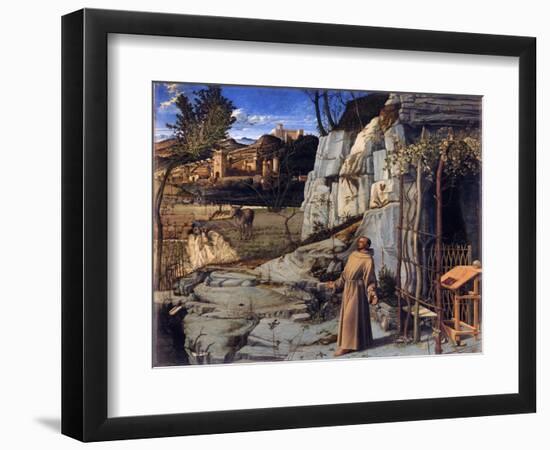 Saint Francois Au Desert  (Saint Francis in the Desert) - Peinture De Giovanni Bellini Dit Il Giam-Giovanni Bellini-Framed Giclee Print