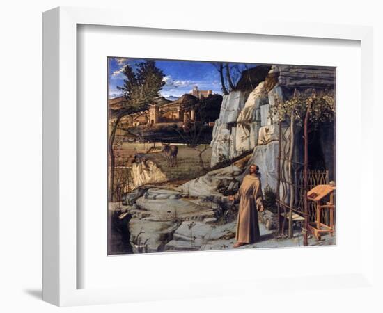 Saint Francois Au Desert  (Saint Francis in the Desert) - Peinture De Giovanni Bellini Dit Il Giam-Giovanni Bellini-Framed Giclee Print