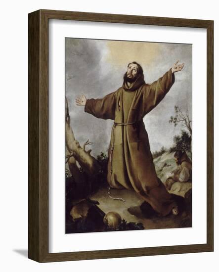 Saint François d'Assise recevant les stigmates-Bartolome Esteban Murillo-Framed Giclee Print