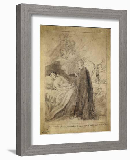 Saint Francois (Francis) Borgia (1510-1578) Au Chevet D'un Impenitent Mourant. Dessin 1788, De Fran-Francisco Jose de Goya y Lucientes-Framed Giclee Print