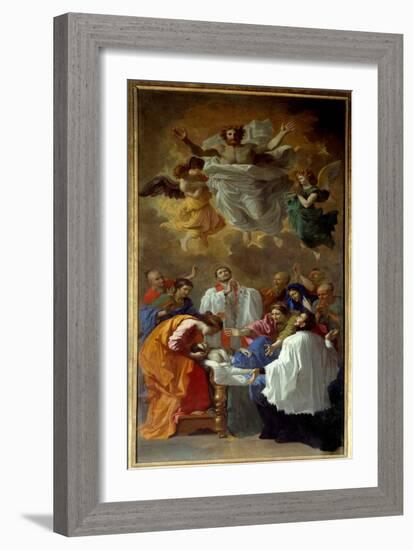 Saint Francois Xavier Reminding to Life the Daughter of a Resident of Cangoxima in Japan (Oil on Ca-Nicolas Poussin-Framed Giclee Print