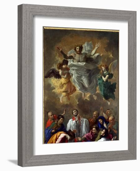 Saint Francois Xavier Revives a Young Girl in Japan (Painting)-Nicolas Poussin-Framed Giclee Print