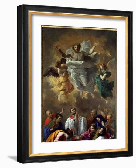 Saint Francois Xavier Revives a Young Girl in Japan (Painting)-Nicolas Poussin-Framed Giclee Print