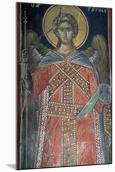 Saint, Fresco, Roussanou Monastery, also known as Agia Varvaras Roussanou Monastery-null-Mounted Giclee Print