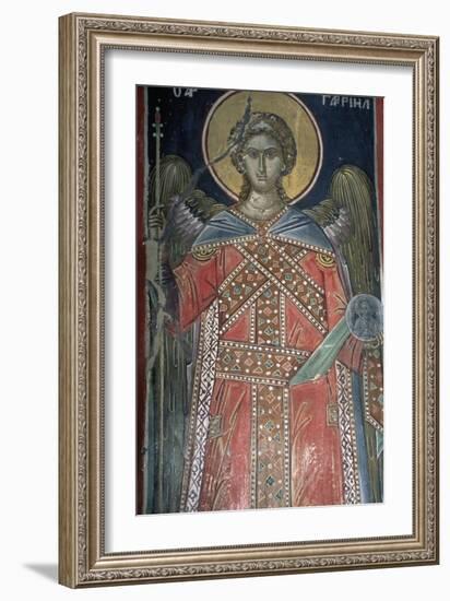 Saint, Fresco, Roussanou Monastery, also known as Agia Varvaras Roussanou Monastery-null-Framed Giclee Print