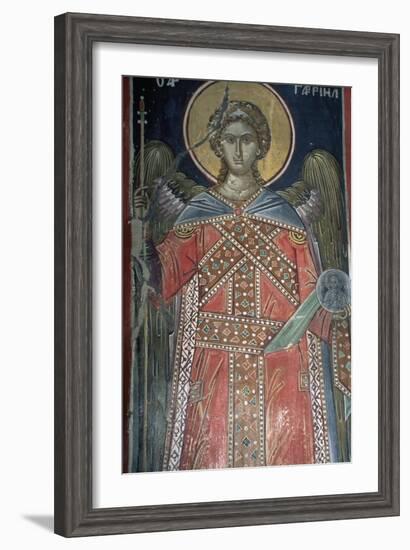 Saint, Fresco, Roussanou Monastery, also known as Agia Varvaras Roussanou Monastery-null-Framed Giclee Print