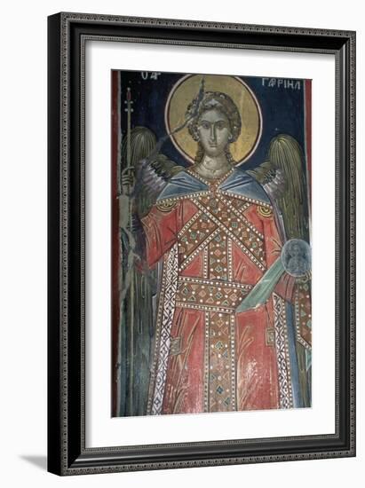 Saint, Fresco, Roussanou Monastery, also known as Agia Varvaras Roussanou Monastery-null-Framed Giclee Print