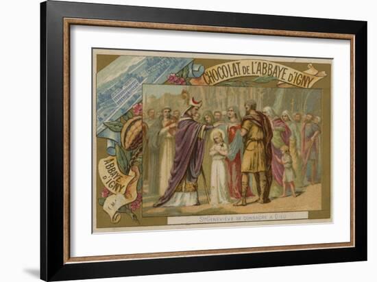 Saint Genevieve Dedicating Herself to God-null-Framed Giclee Print