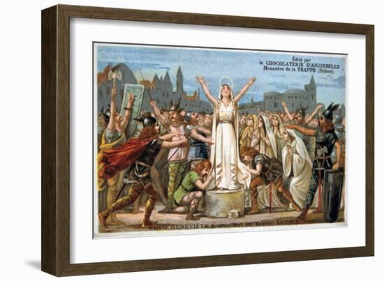 Saint Genevieve Promises to Save Lutece, Middle Ages. 19th Century-Eugene Delacroix-Framed Giclee Print