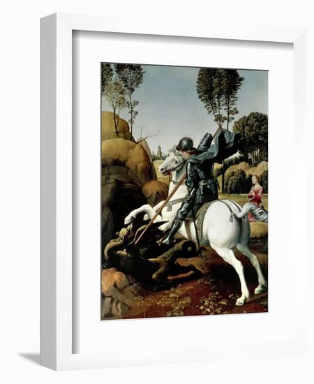 Saint George and the Dragon, 1504-1506-Raphael-Framed Giclee Print