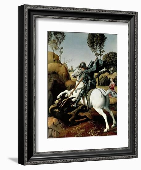 Saint George and the Dragon, 1504-1506-Raphael-Framed Giclee Print