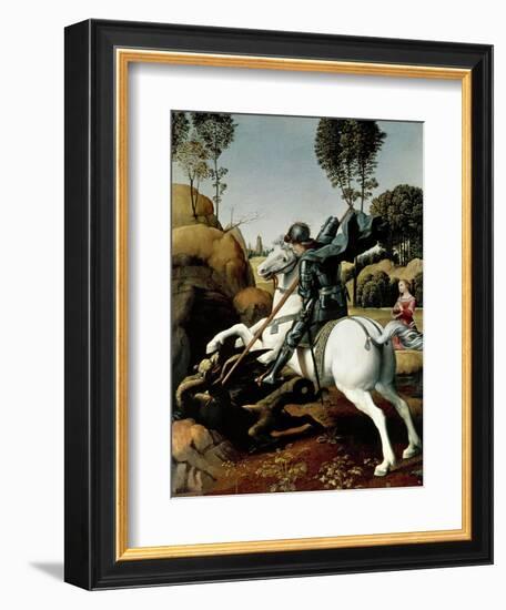 Saint George and the Dragon, 1504-1506-Raphael-Framed Giclee Print