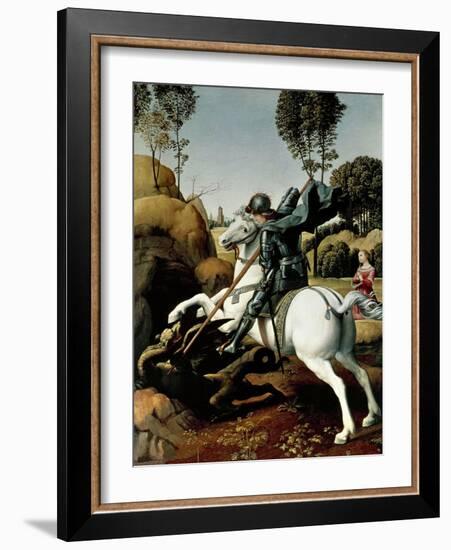 Saint George and the Dragon, 1504-1506-Raphael-Framed Premium Giclee Print