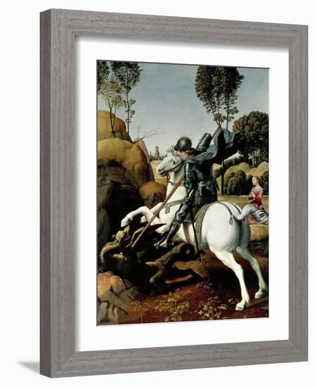 Saint George and the Dragon, 1504-1506-Raphael-Framed Giclee Print