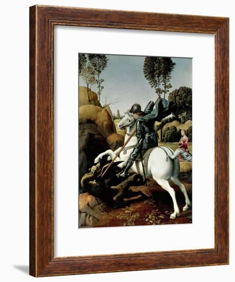 Saint George and the Dragon, 1504-1506-Raphael-Framed Giclee Print